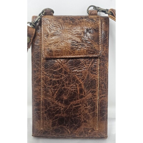 Vtg Rolfs Brown Distressed Leather Organizer Wilderness Collection Crossbody NEW - Picture 2 of 16